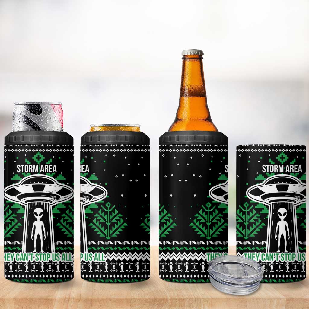 Alien Christmas 4 in 1 Can Cooler Tumbler Xmas Holiday Patterns - Wonder Print Shop