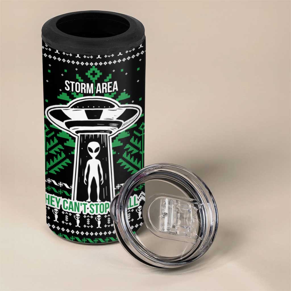 Alien Christmas 4 in 1 Can Cooler Tumbler Xmas Holiday Patterns - Wonder Print Shop