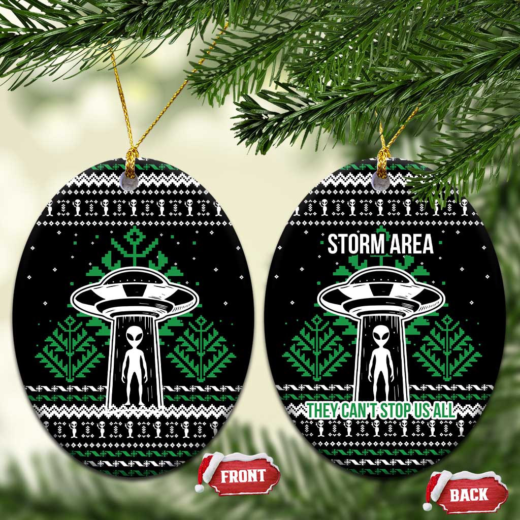 Alien Christmas Ceramic Ornament Xmas Holiday Patterns - Wonder Print Shop