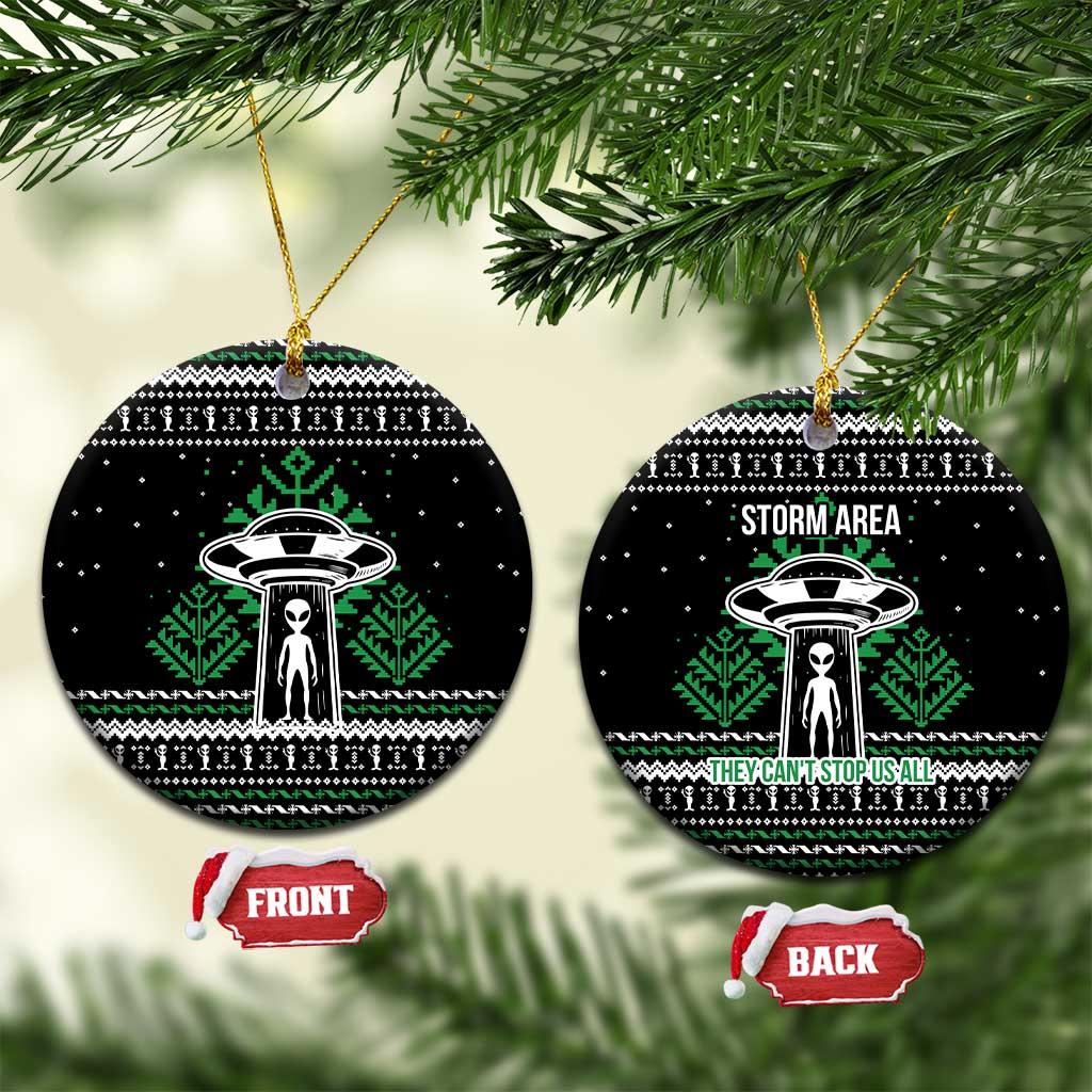 Alien Christmas Ceramic Ornament Xmas Holiday Patterns - Wonder Print Shop
