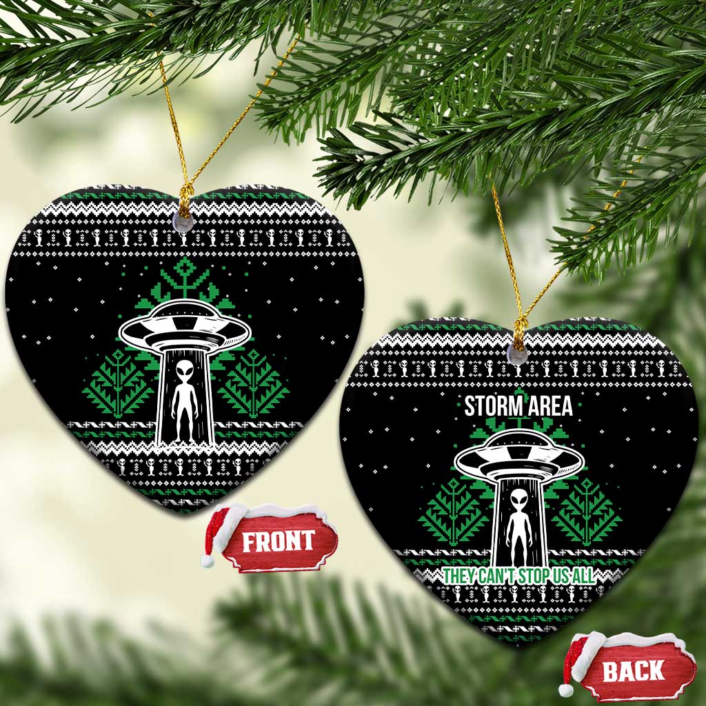 Alien Christmas Ceramic Ornament Xmas Holiday Patterns - Wonder Print Shop