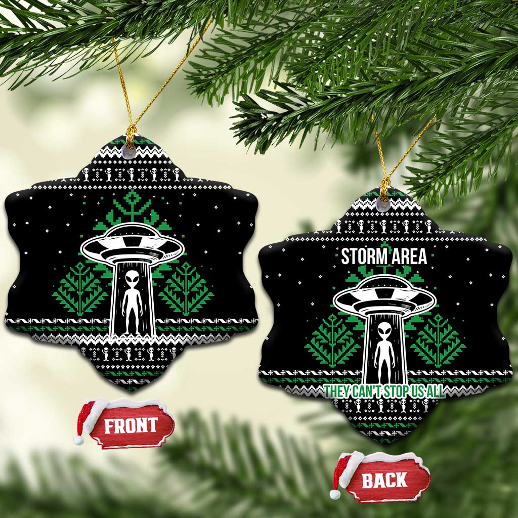 Alien Christmas Ceramic Ornament Xmas Holiday Patterns - Wonder Print Shop
