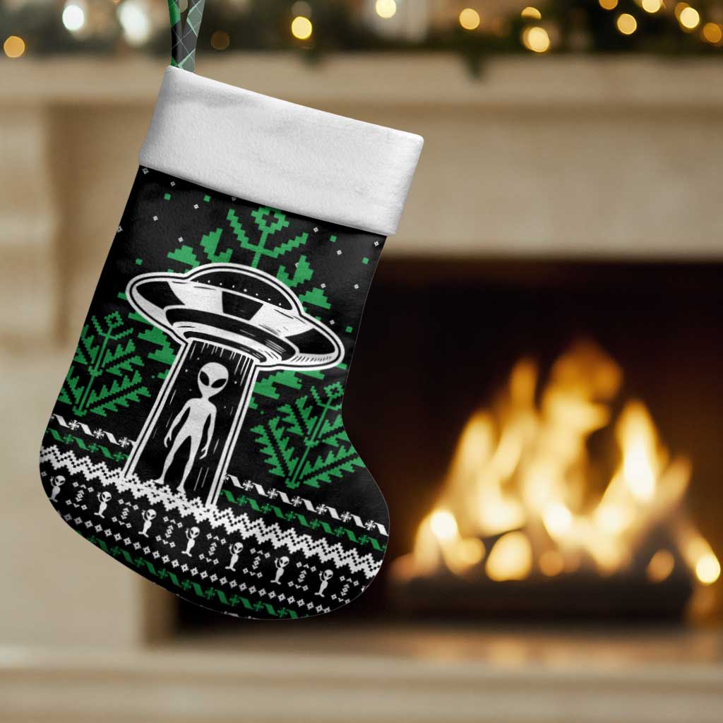 Alien Christmas Stocking Xmas Holiday Patterns - Wonder Print Shop