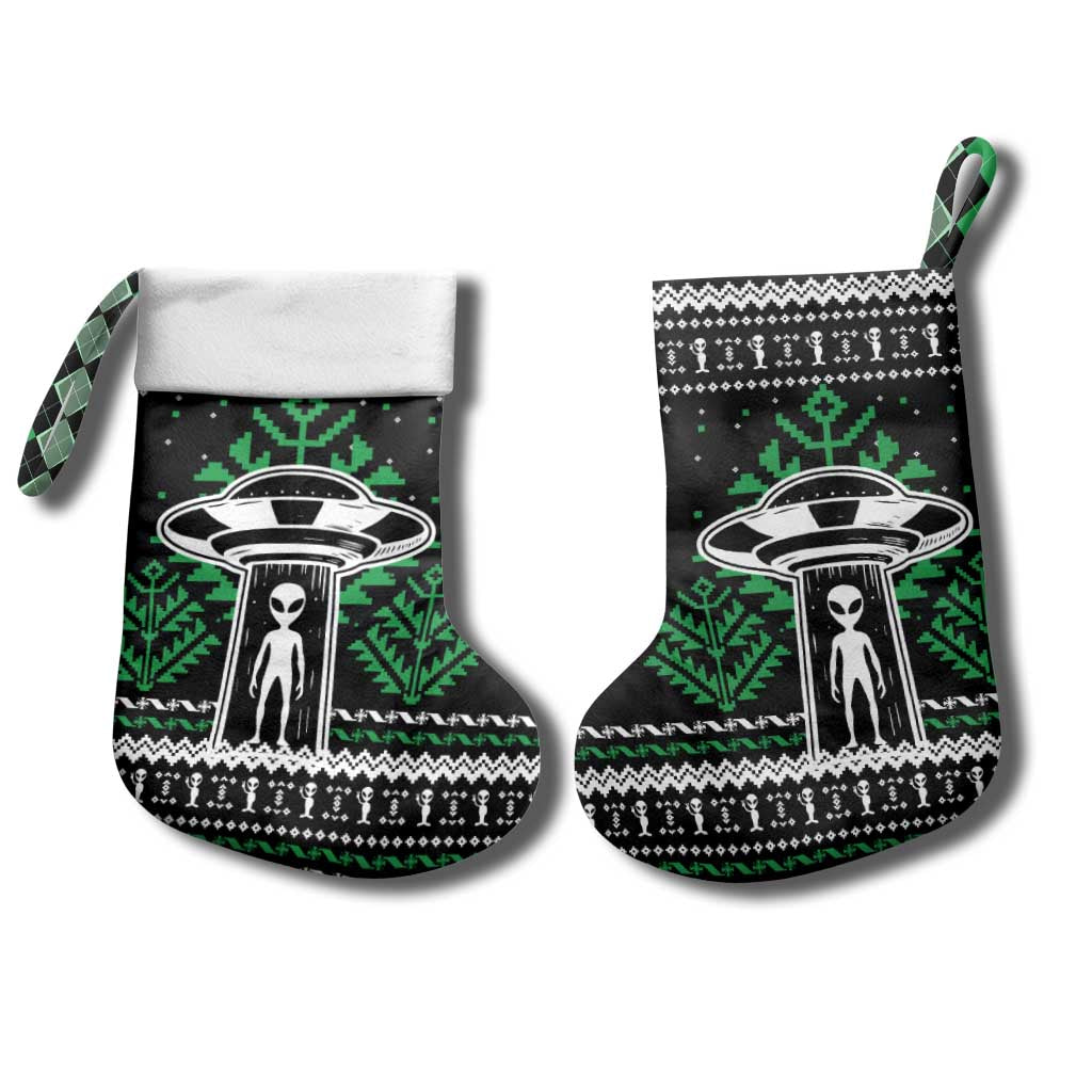 Alien Christmas Stocking Xmas Holiday Patterns - Wonder Print Shop