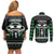 Alien Christmas Couples Matching Off Shoulder Short Dress and Long Sleeve Button Shirt Xmas Holiday Patterns - Wonder Print Shop