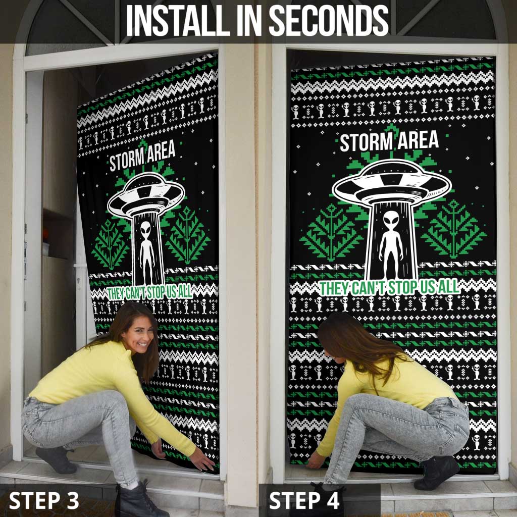Alien Christmas Door Cover Xmas Holiday Patterns - Wonder Print Shop