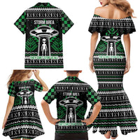 Alien Christmas Family Matching Mermaid Dress and Hawaiian Shirt Xmas Holiday Patterns - Wonder Print Shop
