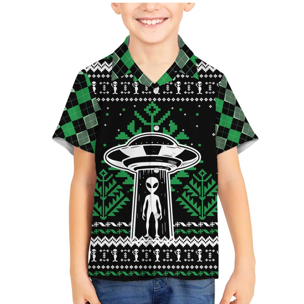 Alien Christmas Family Matching Mermaid Dress and Hawaiian Shirt Xmas Holiday Patterns - Wonder Print Shop