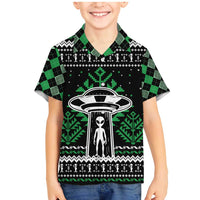 Alien Christmas Family Matching Mermaid Dress and Hawaiian Shirt Xmas Holiday Patterns - Wonder Print Shop