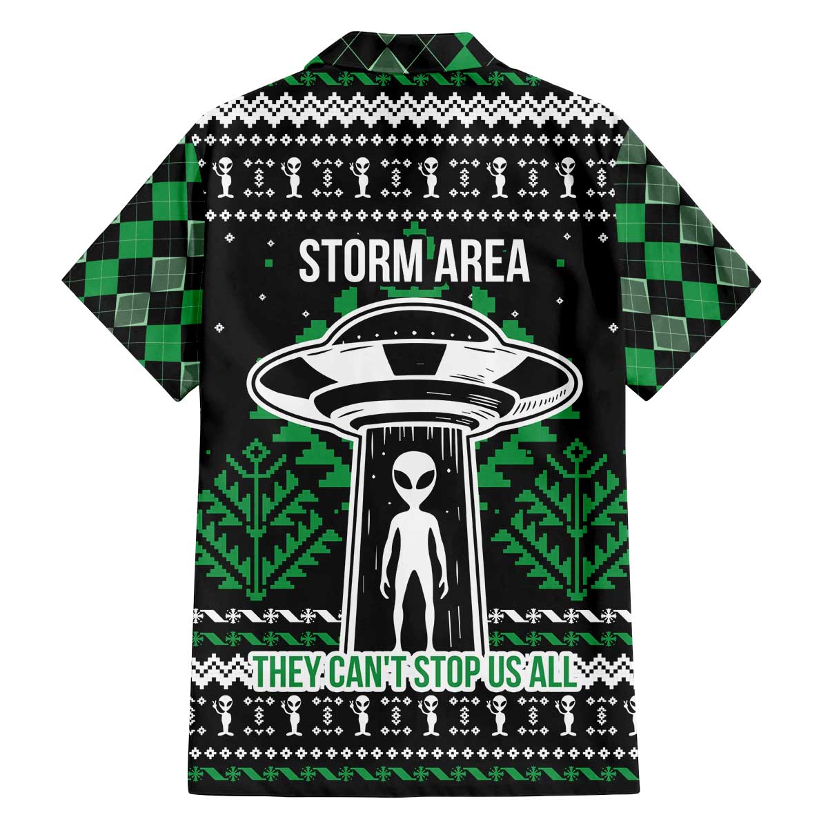 Alien Christmas Family Matching Off The Shoulder Long Sleeve Dress and Hawaiian Shirt Xmas Holiday Patterns - Wonder Print Shop