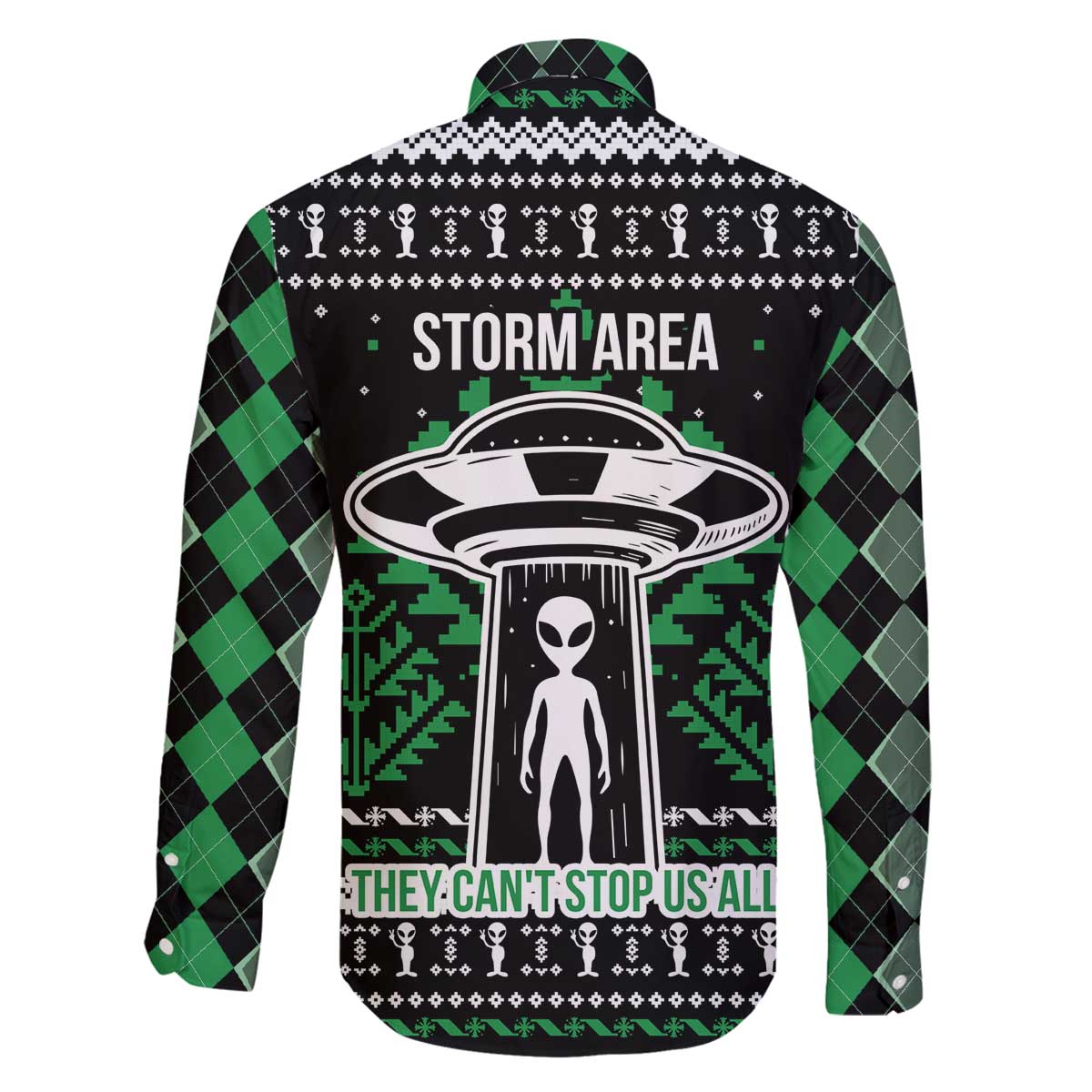 Alien Christmas Family Matching Off The Shoulder Long Sleeve Dress and Hawaiian Shirt Xmas Holiday Patterns - Wonder Print Shop
