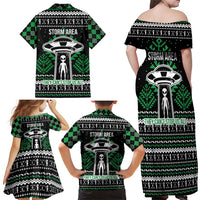 Alien Christmas Family Matching Off Shoulder Maxi Dress and Hawaiian Shirt Xmas Holiday Patterns - Wonder Print Shop