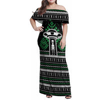 Alien Christmas Family Matching Off Shoulder Maxi Dress and Hawaiian Shirt Xmas Holiday Patterns - Wonder Print Shop