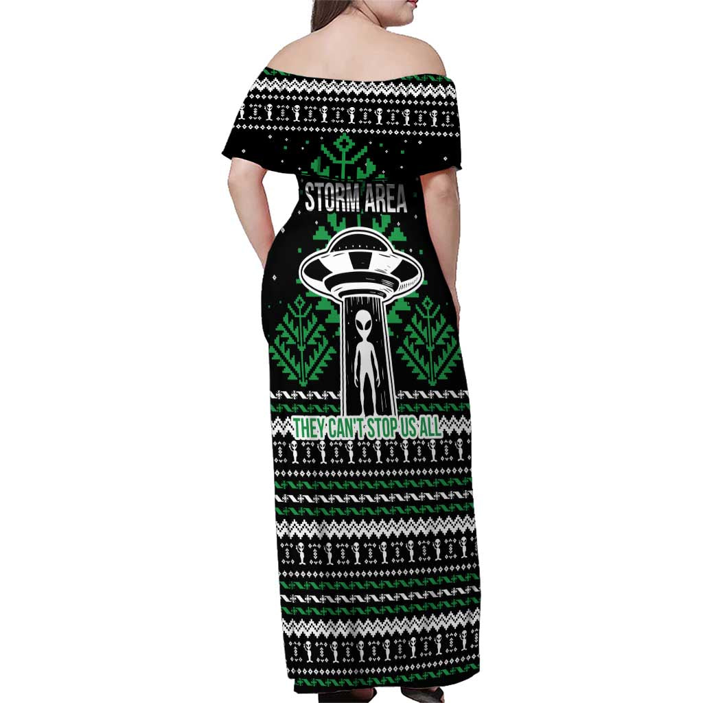 Alien Christmas Family Matching Off Shoulder Maxi Dress and Hawaiian Shirt Xmas Holiday Patterns - Wonder Print Shop