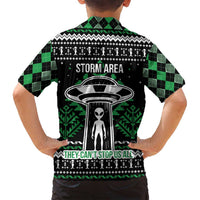 Alien Christmas Family Matching Off Shoulder Short Dress and Hawaiian Shirt Xmas Holiday Patterns - Wonder Print Shop