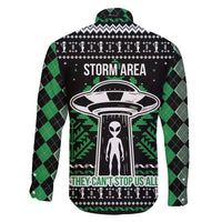 Alien Christmas Family Matching Off Shoulder Short Dress and Hawaiian Shirt Xmas Holiday Patterns - Wonder Print Shop