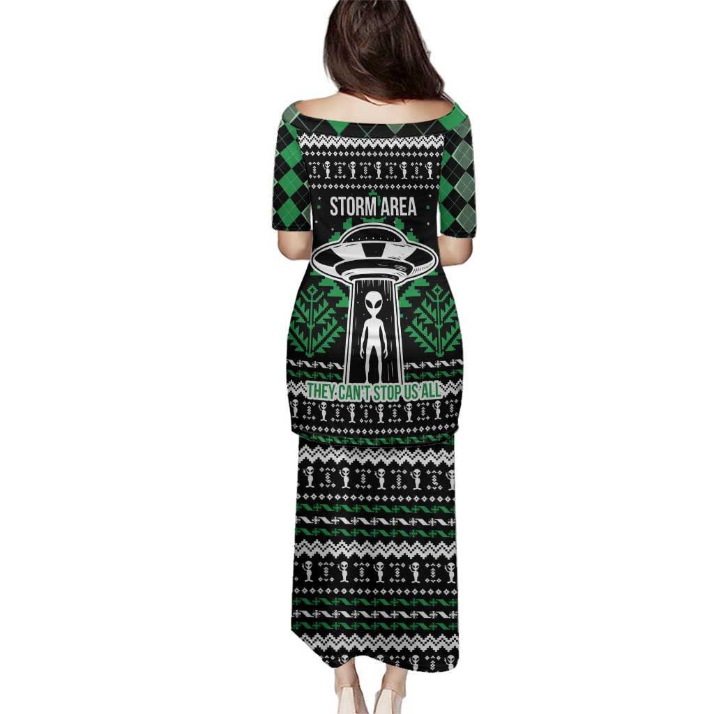 Alien Christmas Family Matching Puletasi and Hawaiian Shirt Xmas Holiday Patterns - Wonder Print Shop