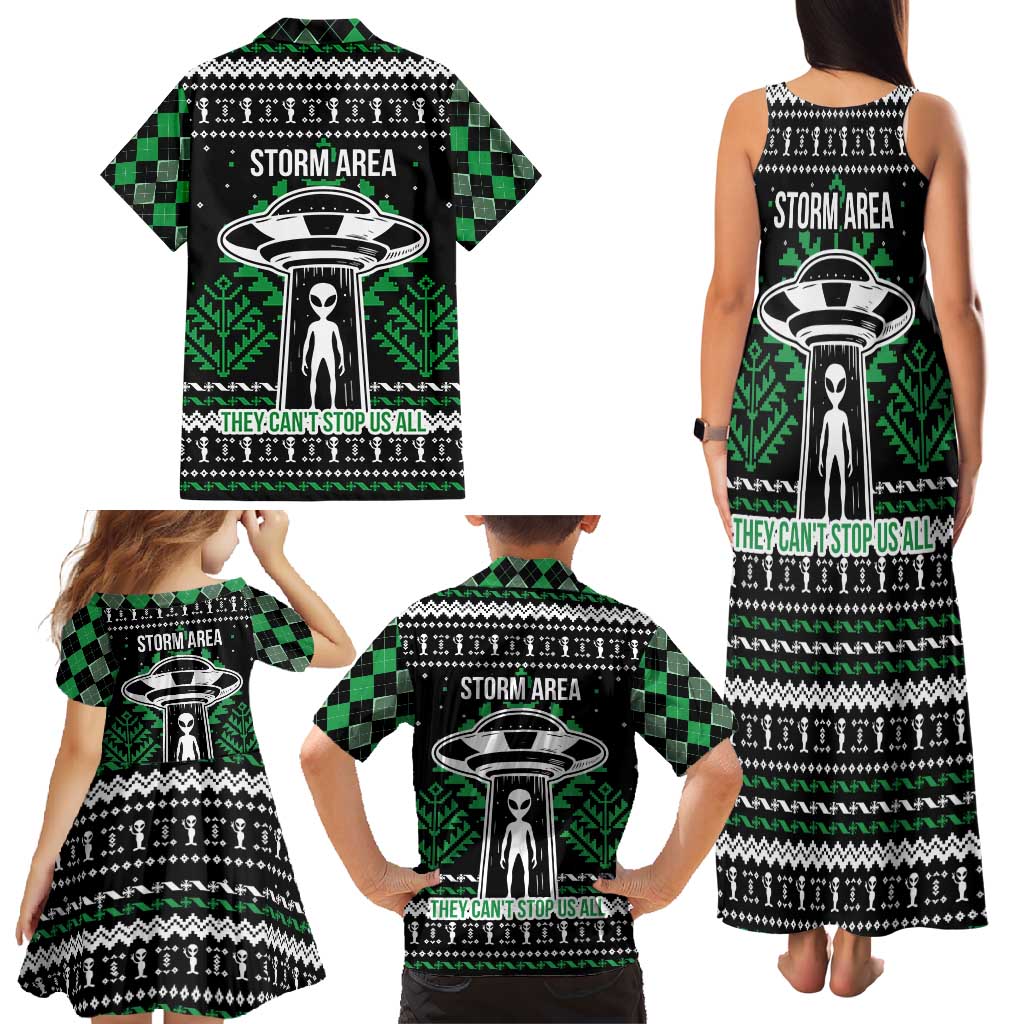 Alien Christmas Family Matching Tank Maxi Dress and Hawaiian Shirt Xmas Holiday Patterns - Wonder Print Shop