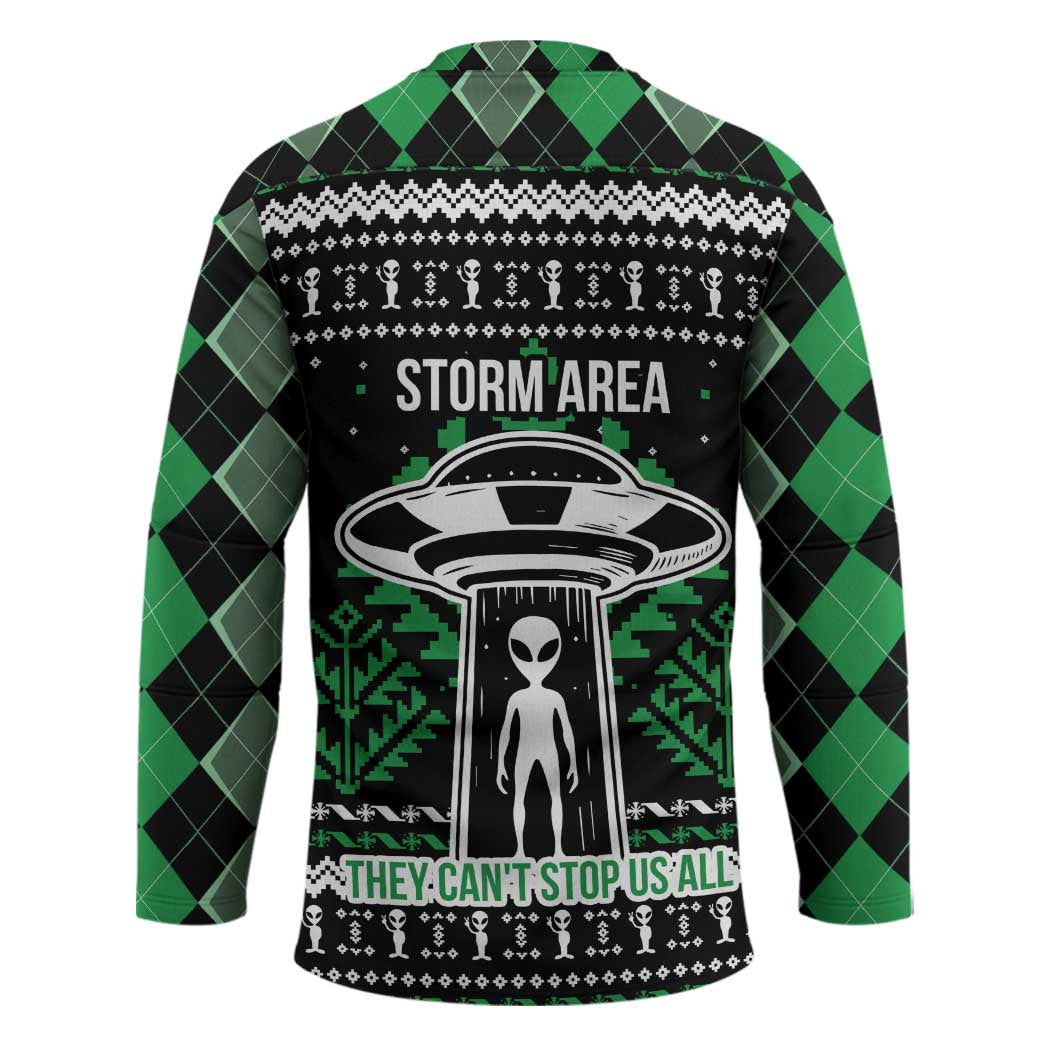 Alien Christmas Hockey Jersey Xmas Holiday Patterns - Wonder Print Shop
