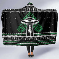 Alien Christmas Hooded Blanket Xmas Holiday Patterns - Wonder Print Shop