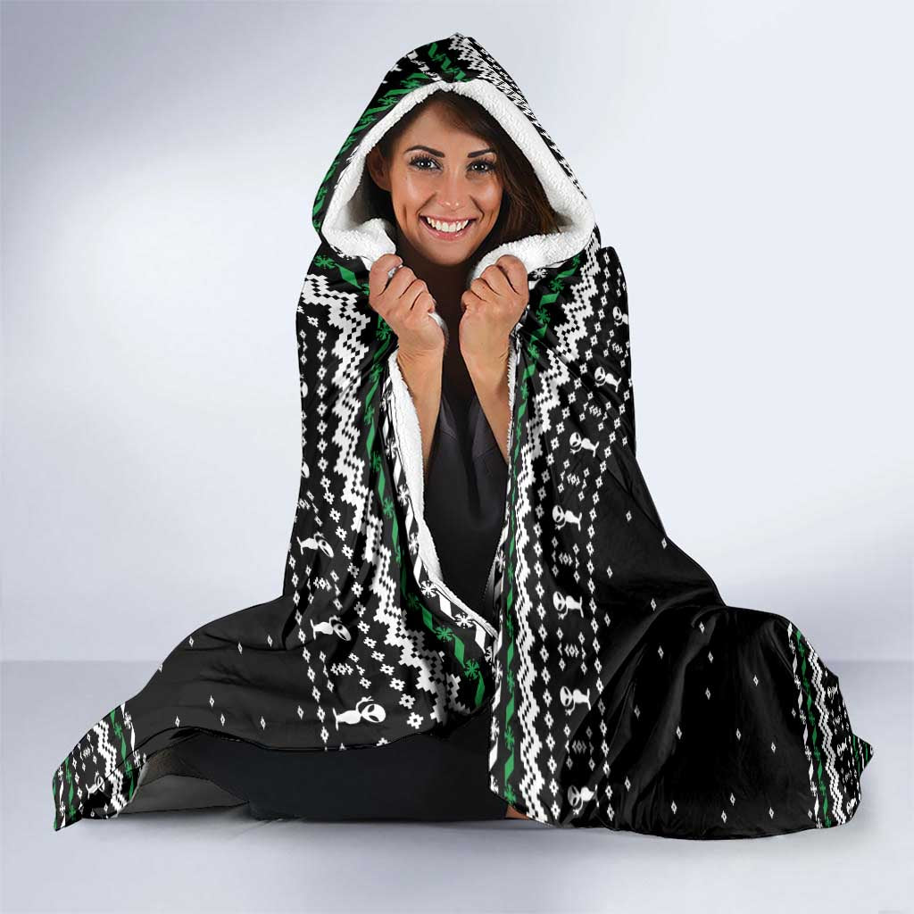 Alien Christmas Hooded Blanket Xmas Holiday Patterns - Wonder Print Shop