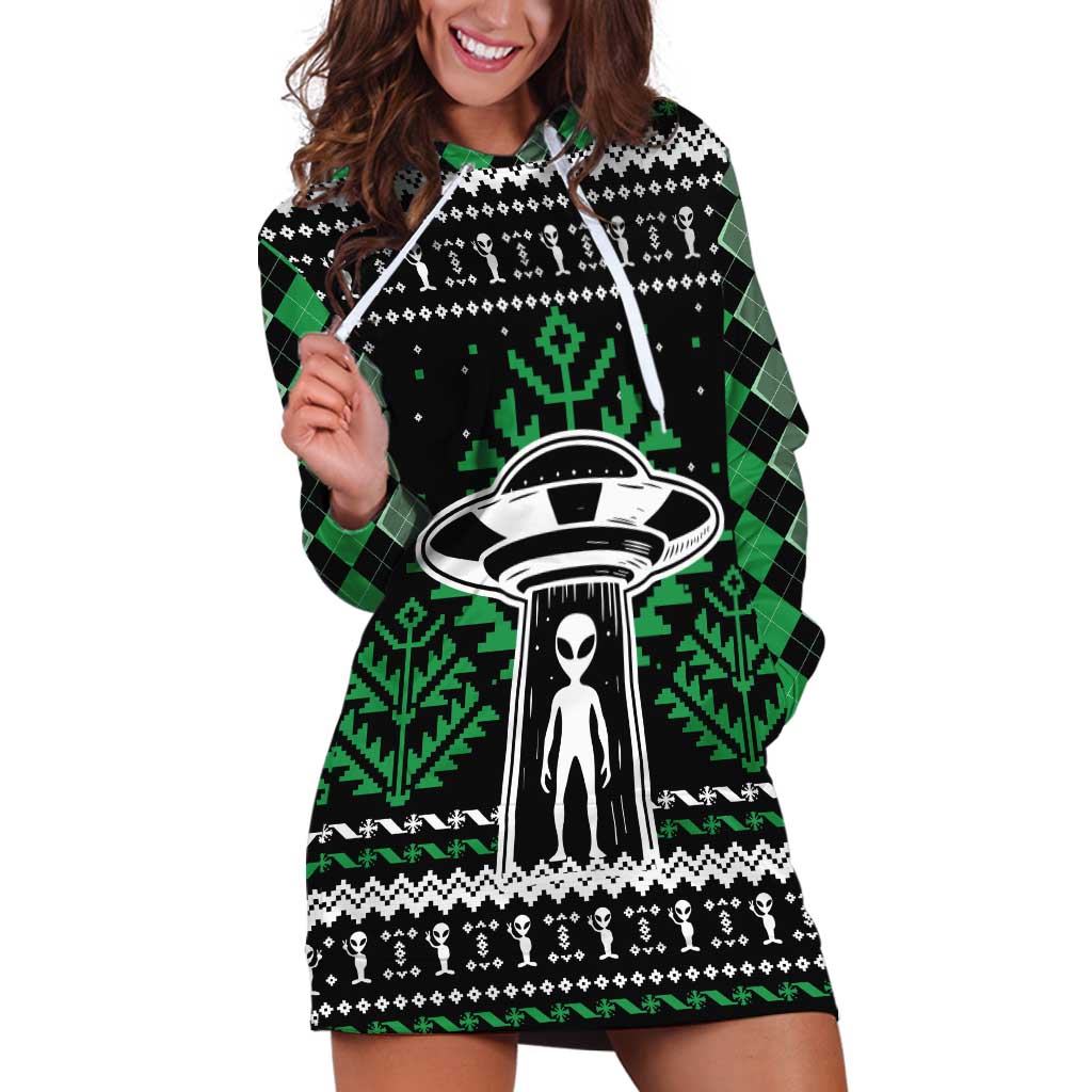 Alien Christmas Hoodie Dress Xmas Holiday Patterns - Wonder Print Shop
