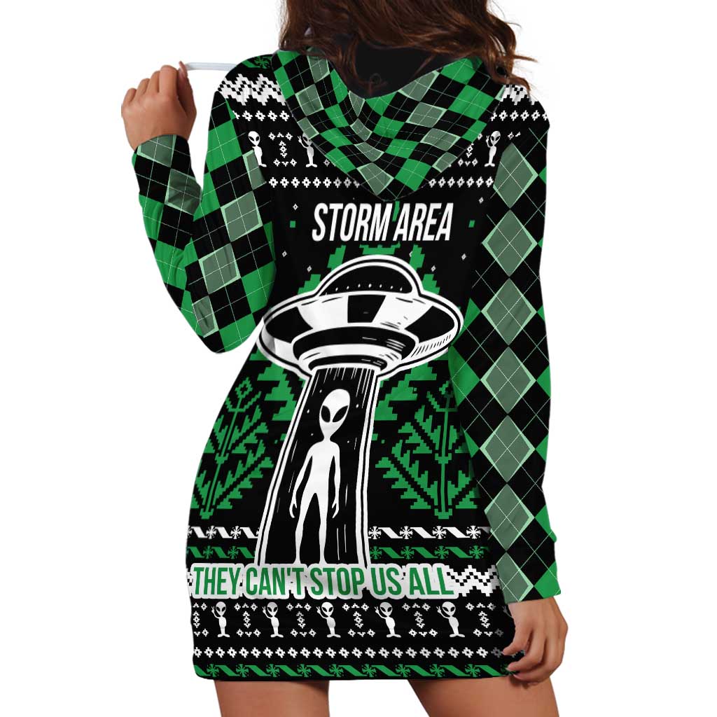 Alien Christmas Hoodie Dress Xmas Holiday Patterns - Wonder Print Shop
