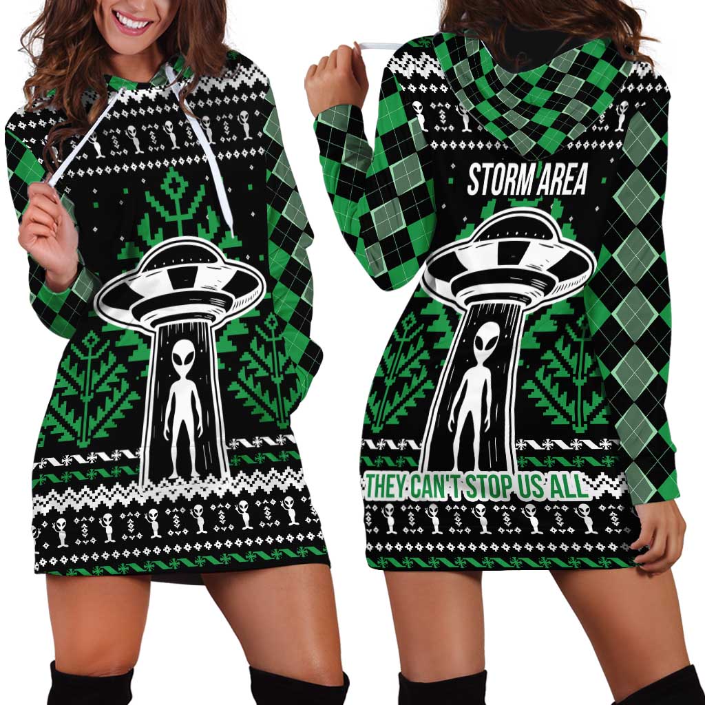 Alien Christmas Hoodie Dress Xmas Holiday Patterns - Wonder Print Shop