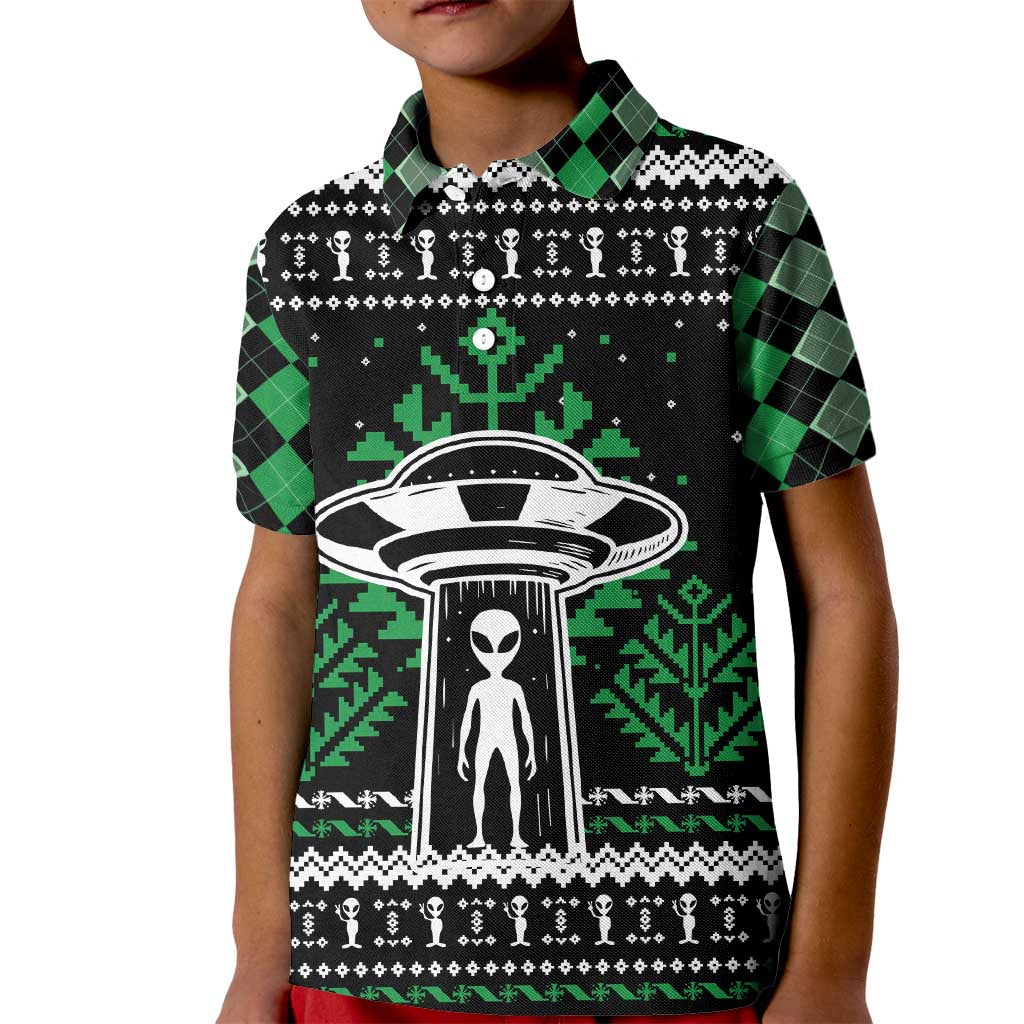 Alien Christmas Kid Polo Shirt Xmas Holiday Patterns - Wonder Print Shop