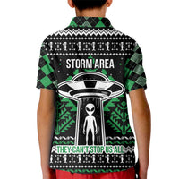 Alien Christmas Kid Polo Shirt Xmas Holiday Patterns - Wonder Print Shop