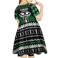 Alien Christmas Kid Short Sleeve Dress Xmas Holiday Patterns - Wonder Print Shop