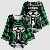 Alien Christmas Kimono Sleeve Blouse Xmas Holiday Patterns - Wonder Print Shop