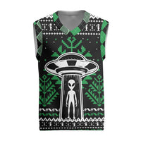 Alien Christmas Knitted V-Neck Vest Xmas Holiday Patterns - Wonder Print Shop