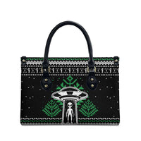 Alien Christmas Leather Bag Xmas Holiday Patterns - Wonder Print Shop