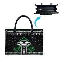 Alien Christmas Leather Bag Xmas Holiday Patterns - Wonder Print Shop