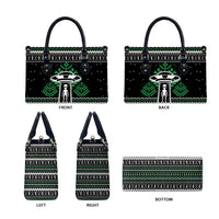 Alien Christmas Leather Bag Xmas Holiday Patterns - Wonder Print Shop
