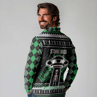 Alien Christmas Long Sleeve Polo Shirt Xmas Holiday Patterns - Wonder Print Shop