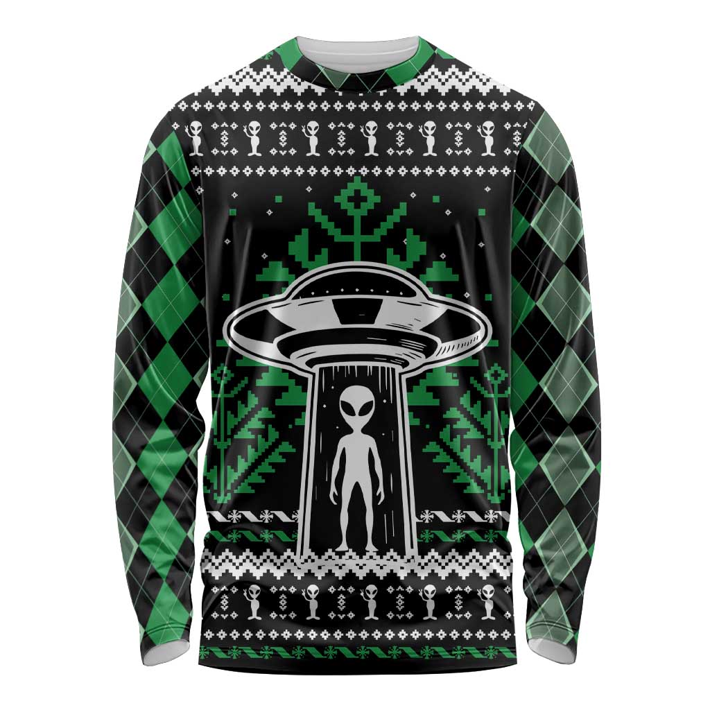 Alien Christmas Long Sleeve Shirt Xmas Holiday Patterns - Wonder Print Shop