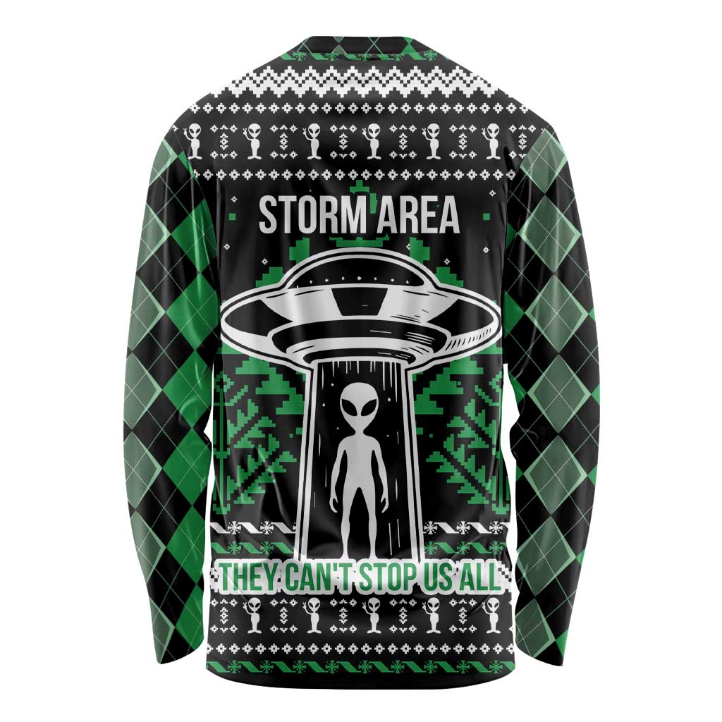 Alien Christmas Long Sleeve Shirt Xmas Holiday Patterns - Wonder Print Shop