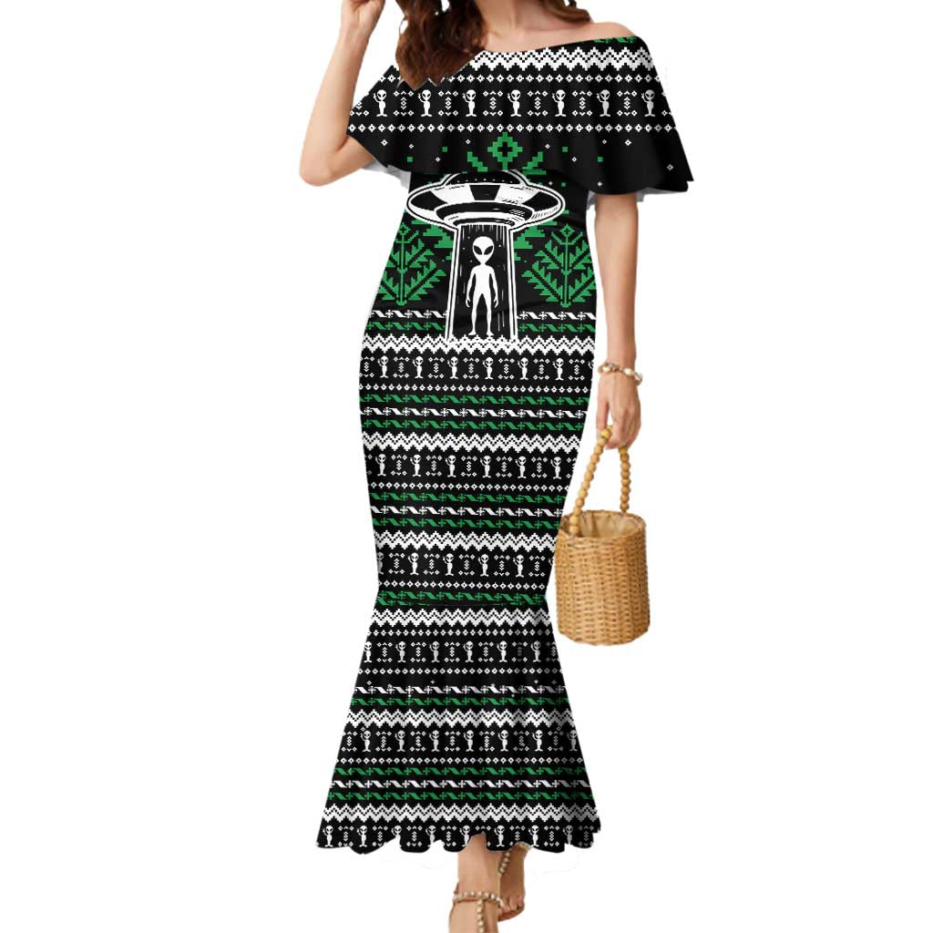 Alien Christmas Mermaid Dress Xmas Holiday Patterns - Wonder Print Shop