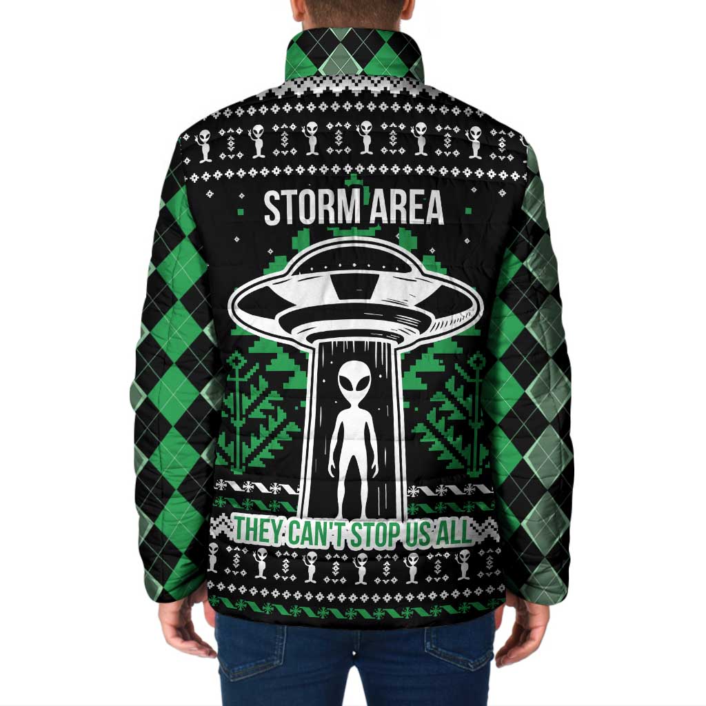 Alien Christmas Padded Jacket Xmas Holiday Patterns - Wonder Print Shop