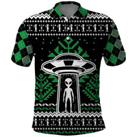Alien Christmas Polo Shirt Xmas Holiday Patterns - Wonder Print Shop