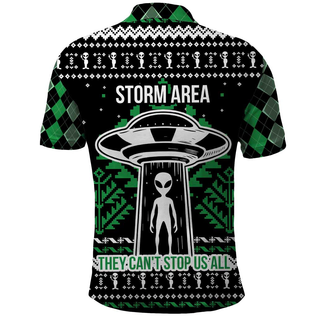 Alien Christmas Polo Shirt Xmas Holiday Patterns - Wonder Print Shop