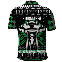 Alien Christmas Polo Shirt Xmas Holiday Patterns - Wonder Print Shop