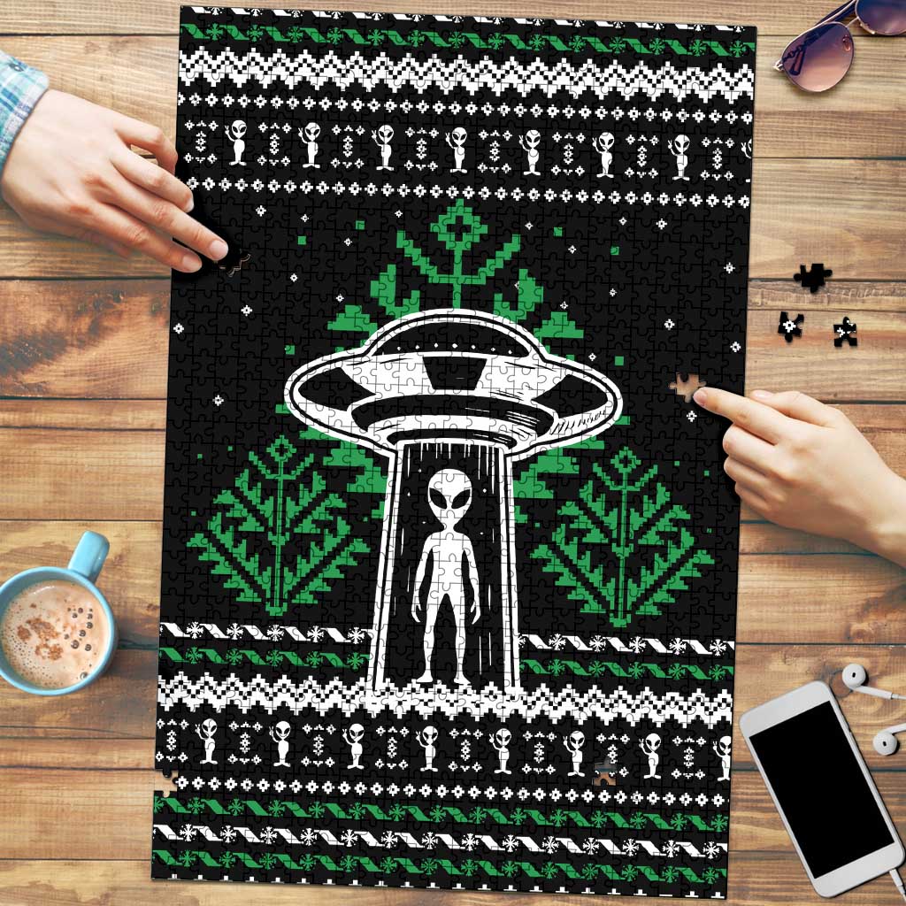 Alien Christmas Puzzle Xmas Holiday Patterns - Wonder Print Shop