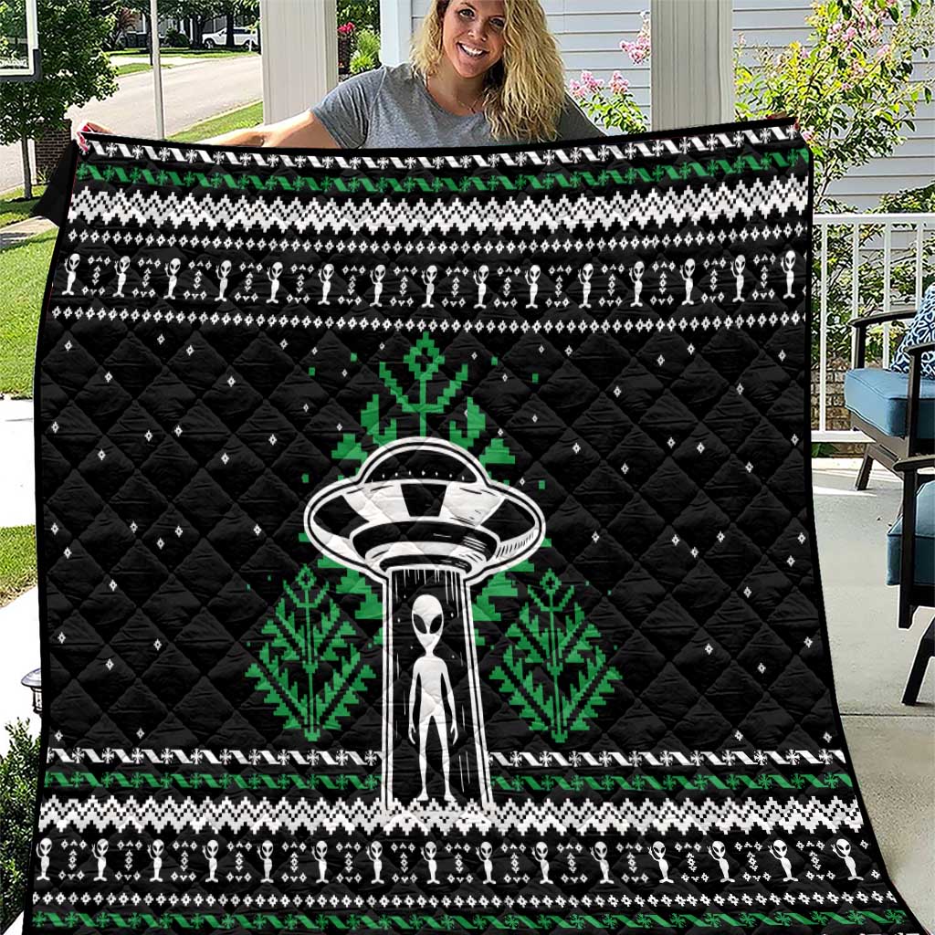 Alien Christmas Quilt Xmas Holiday Patterns - Wonder Print Shop