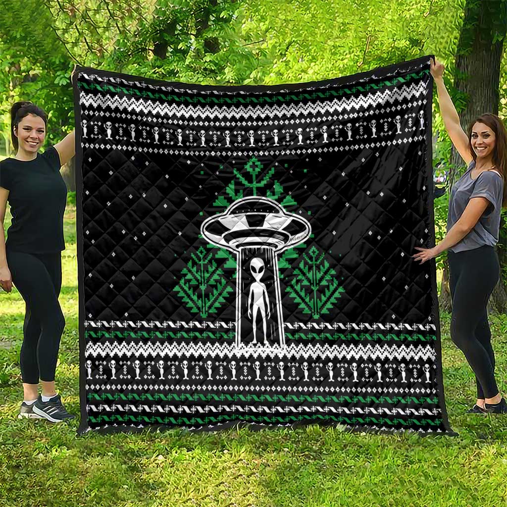 Alien Christmas Quilt Xmas Holiday Patterns - Wonder Print Shop