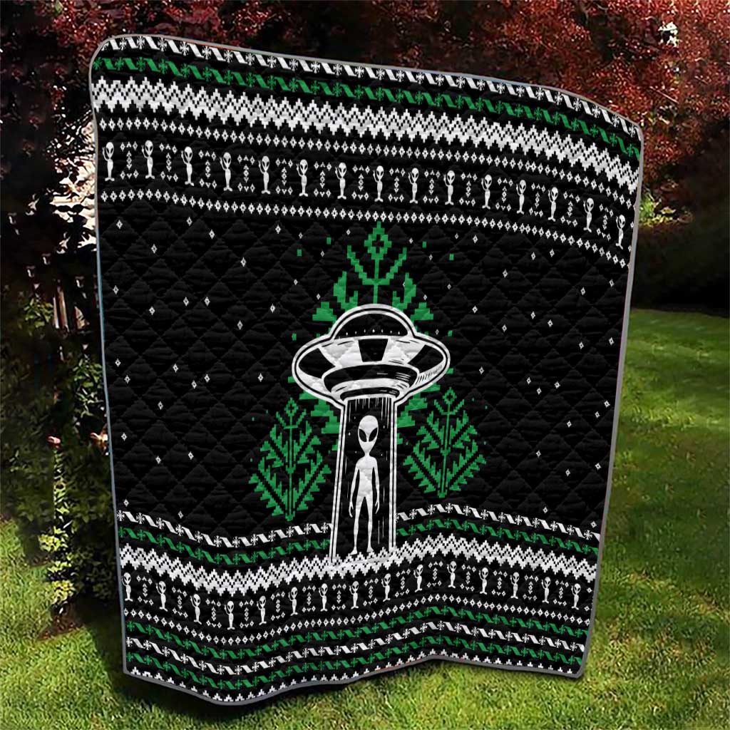Alien Christmas Quilt Xmas Holiday Patterns - Wonder Print Shop