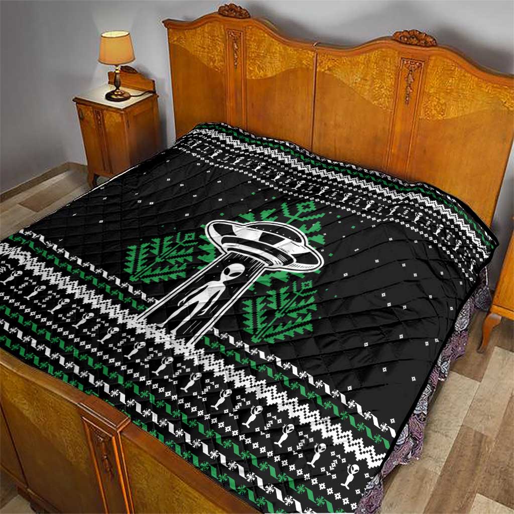 Alien Christmas Quilt Xmas Holiday Patterns - Wonder Print Shop
