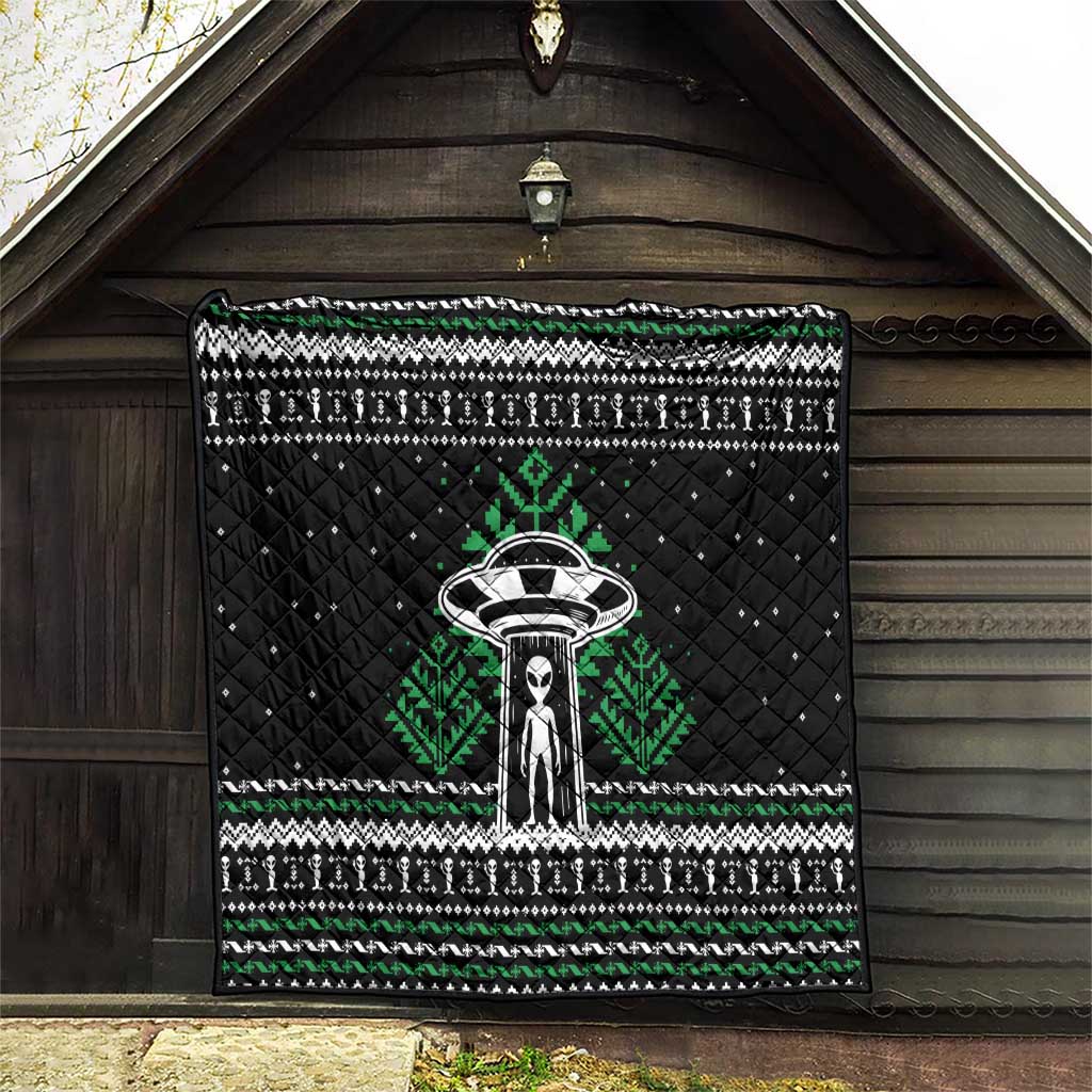 Alien Christmas Quilt Xmas Holiday Patterns - Wonder Print Shop